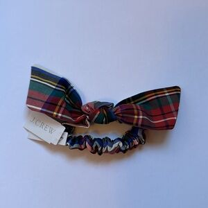 NWT J Crew Tartan Cotton Bow Scrunchie